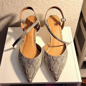 Snake Skin Kitten Heel Pumps